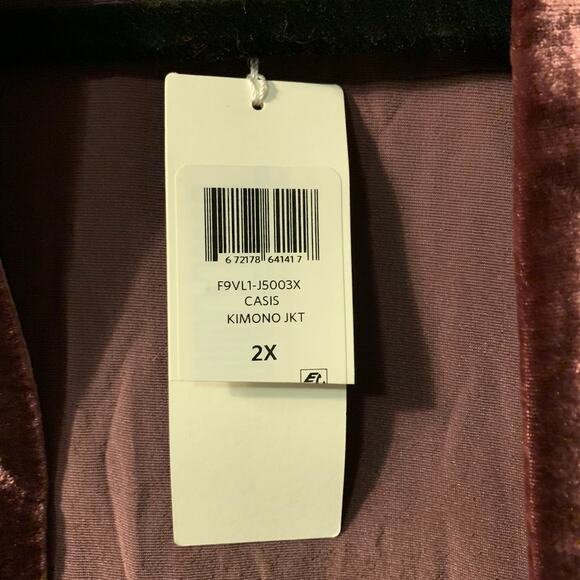 Eileen Fisher Women's Velvet Kimono Jacket Duster Plus Size 2X NEW Casis Pink - Picture 7 of 9